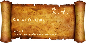 Kassa Alajos névjegykártya